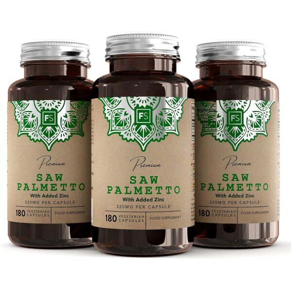 FS Saw Palmetto Capsules High Strength 320mg with Added Zinc 15mg | Saw Palmetto Extract (20:1) | 180 Vegan Capsules - 6 Month Supply | Gluten Free | Made in The UK in ISO Licensed Facilities بالميتو المنشار 320 مجم للكبسولة بنسبة إستخلاص 1: 20 مع الزنك 15 مجم ، 180 كبسولة بناتية ، تكفى لمدة 6 أشهر - Image 7