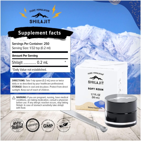 Pure Himalayan Shilajit, Soft Resin, Natural Source of Fulvic Acid & Trace Minerals,500 Servings (50gm) بيور هيمالايا شيلاجيت، مصدر طبيعى لحمض الفولفيك والمعادن النادرة ، 500 جرعة - Image 2