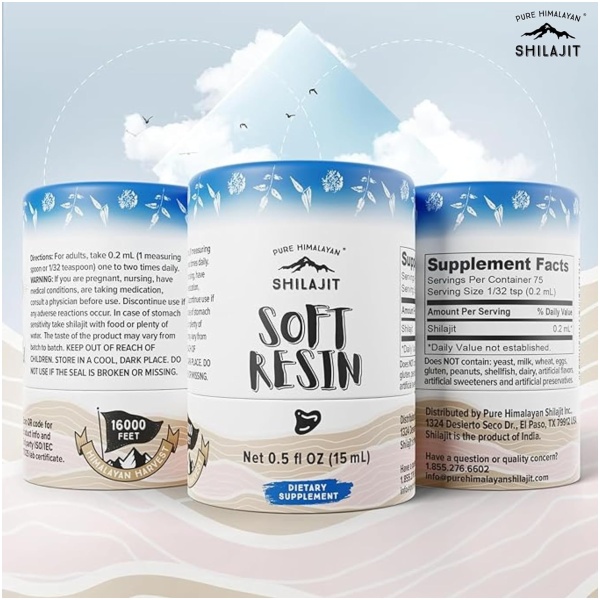 Pure Himalayan Shilajit, Soft Resin, Natural Source of Fulvic Acid & Trace Minerals, (15gm) بيور هيمالايا شيلاجيت مصدر طبيعى لحمض الفوليك والمعادن النادرة ، حجم متوسط ، ( 15 جرام ) - Image 2