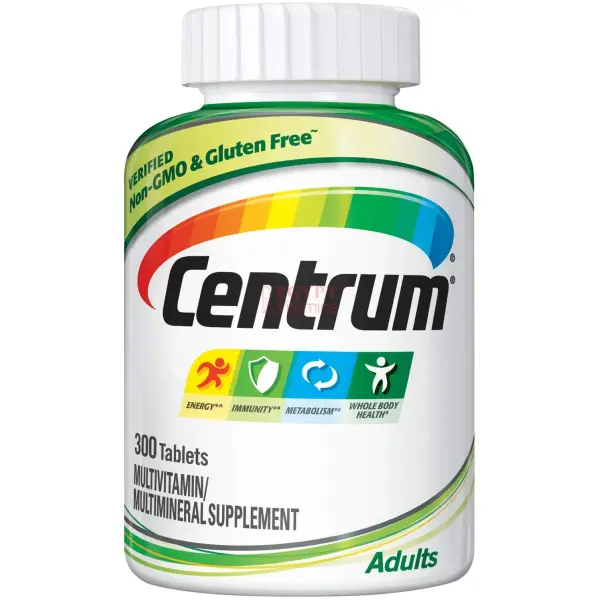 Centrum Multivitamins / Multiminerals for adults Unisex - 300 Tabletsسنتروم فيتامينات و معادن متعددة للبالغين من الجنسين ، 300 حباية