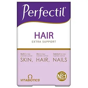 Vitabiotics Perfectil Plus Hair - 60 Tablets فيتابيوتكس بيرفيكتال، لصحة وزيادة نمو الشعر ، تركيبة مثالية متخصصة للعناية بالشعر والجلد والأظافر ، 60 كبسولة