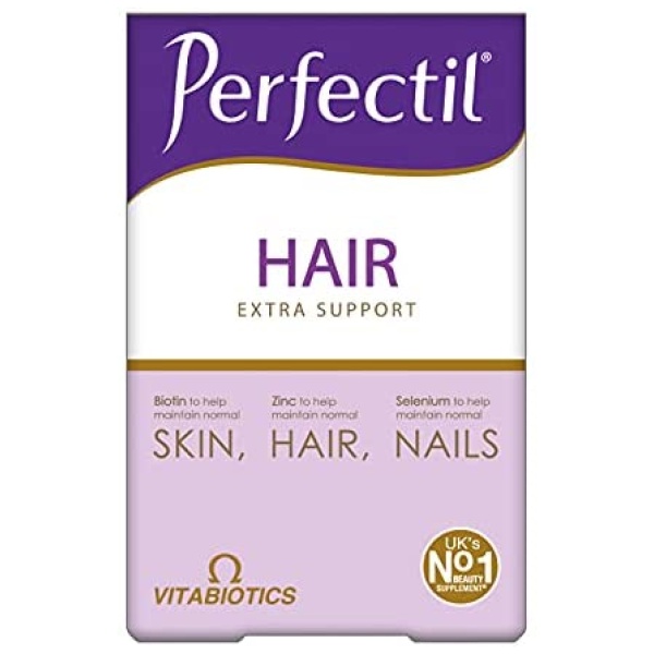Vitabiotics Perfectil Plus Hair - 60 Tablets فيتابيوتكس بيرفيكتال، لصحة وزيادة نمو الشعر ، تركيبة مثالية متخصصة للعناية بالشعر والجلد والأظافر ، 60 كبسولة