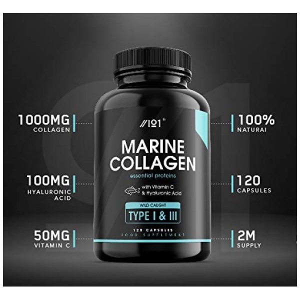 ALPHA01 Marine Collagen Wild-Caught Capsules - Types I & II Collagen Peptides -with Hyaluronic Acid, 120 Caps - Image 9