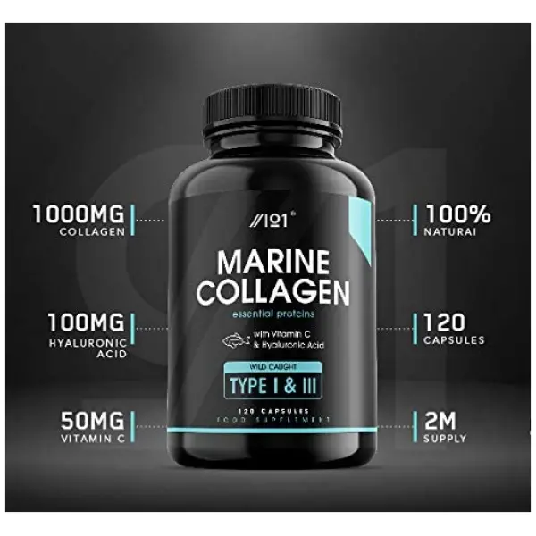 ALPHA01 Marine Collagen Wild-Caught Capsules - Types I & II Collagen Peptides -with Hyaluronic Acid, 120 Caps - Image 9