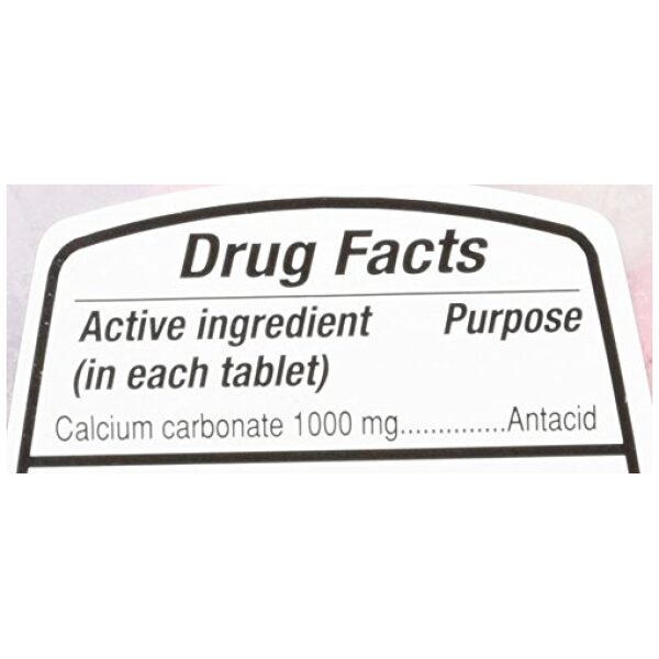 Kirkland Signature Ultra Strength Antacid Calcium Carbonate 1000 MG Assorted Berry Flavors (265 Tablets) أقراص قابله للمضغ مضادة لحموضة المعدة 265 قرص - Image 2