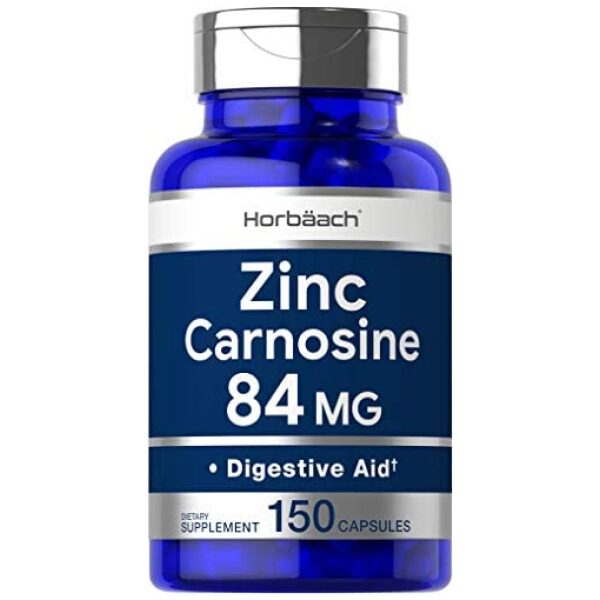 Zinc Carnosine Supplement | 84mg per Capsule | 150 Count | Non-GMO & Gluten Free | by Horbaach ارنوسين الزنك | 84 ملغ لكل كبسولة | 150 قطعة | خالٍ من العناصر المعدلة وراثيًا والغلوتين | من هورباتش - Image 2