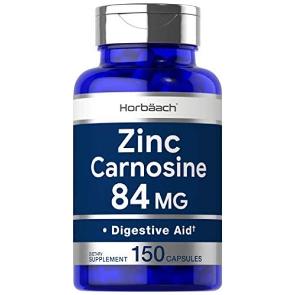 Zinc Carnosine Supplement | 84mg per Capsule | 150 Count | Non-GMO & Gluten Free | by Horbaach ارنوسين الزنك | 84 ملغ لكل كبسولة | 150 قطعة | خالٍ من العناصر المعدلة وراثيًا والغلوتين | من هورباتش