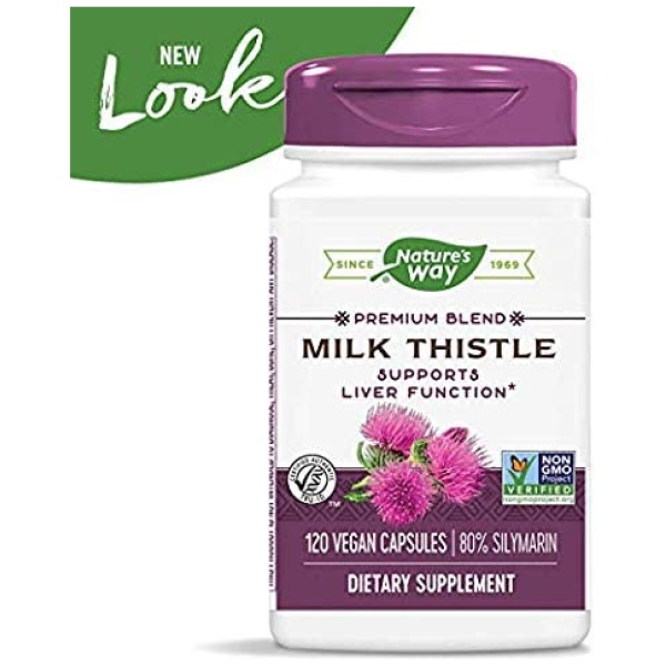 Nature's Way Milk Thistle, Premium Blend, 80% Silymarin per serving, Non-GMO, 120 Capsules حليب ناتشر واي، خليط ممتاز، 80% سيليمارين لكل عبوة، بدون عناصر معدلة وراثيا، 120 كبسولة - Image 8