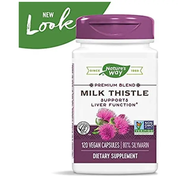 Nature's Way Milk Thistle, Premium Blend, 80% Silymarin per serving, Non-GMO, 120 Capsules حليب ناتشر واي، خليط ممتاز، 80% سيليمارين لكل عبوة، بدون عناصر معدلة وراثيا، 120 كبسولة - Image 8