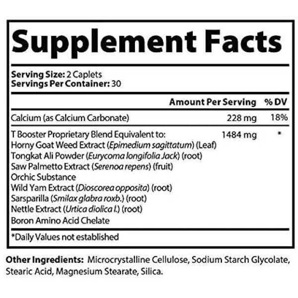 Prime Labs Men's Test Booster - Natural Stamina, Endurance and Strength Booster - 60 Caplets تيست بوزت ، لدعم مستوى هرمون التستوسترون وزيادة الطاقة والخصوبة ، 60 كبسولة - Image 2