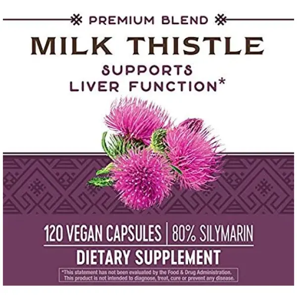 Nature's Way Milk Thistle, Premium Blend, 80% Silymarin per serving, Non-GMO, 120 Capsules حليب ناتشر واي، خليط ممتاز، 80% سيليمارين لكل عبوة، بدون عناصر معدلة وراثيا، 120 كبسولة - Image 3