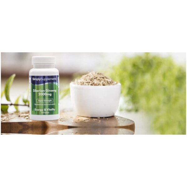 Simply Supplements Siberian Ginseng 2000mg | 360 Tabletsالجنسنج السيبيري 360 كبسولة بتركيز 2000 مج - Image 4