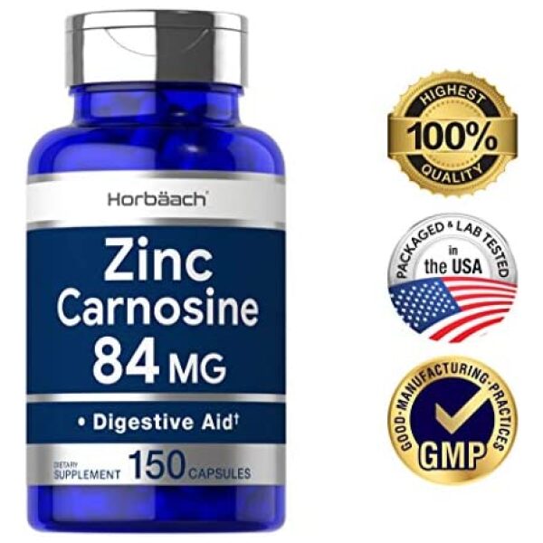 Zinc Carnosine Supplement | 84mg per Capsule | 150 Count | Non-GMO & Gluten Free | by Horbaach ارنوسين الزنك | 84 ملغ لكل كبسولة | 150 قطعة | خالٍ من العناصر المعدلة وراثيًا والغلوتين | من هورباتش - Image 6