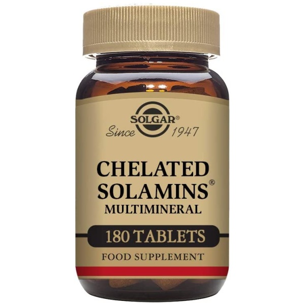 Solgar Chelated Solamins Multimineral Tablets - Pack of 180سولجر كيلاتيد سولامين ، معادن متعددة _ 180 حباية