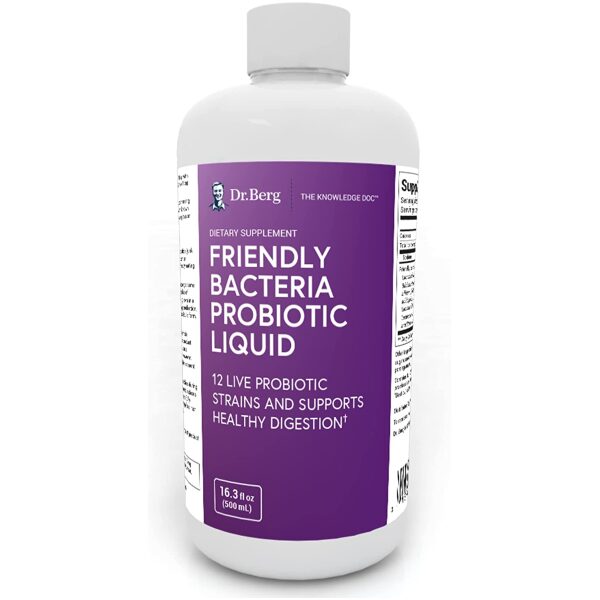 Dr. Berg's Friendly Probiotic Liquid Supplement Drink -1 Month Supply <br/>  دكتور بيرج مزيج من البروبيوتيك السائل،12سلالة من البروبيوتيك، كمية تكفي لمدة شهر كامل - Image 8