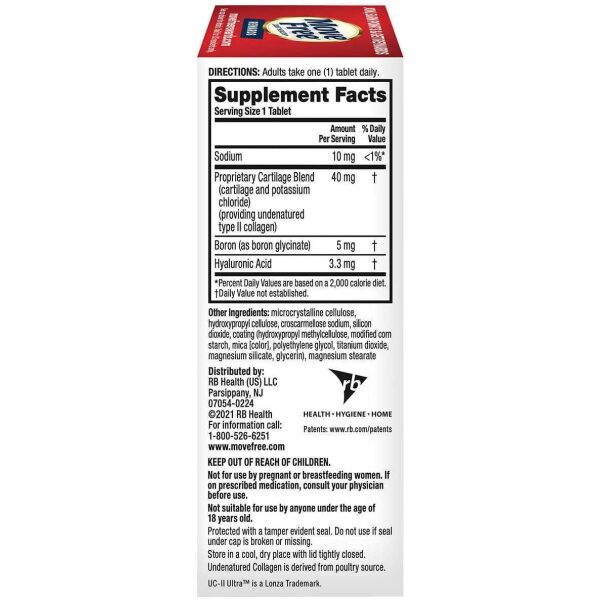 Schiff Move Free Ultra Triple Action 75 Tablets - Type II Collagen, Boron & HA,- Just 1 Tiny Pill Per Day To Promote Joint Cartilage and Bone Health  حرية الحركة لصحة المفاصل ، قوة ثلاثية لصحة العظام والمفاصل والغضاريف ، 75 حباية - Image 7