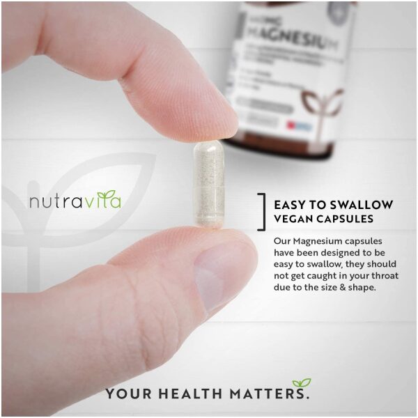 Nutravita Magnesium Citrate 1480mg Providing 440mg Elemental Magnesium Per Serving - 180 Capsules - UK - Image 6