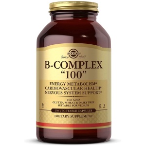 Solgar B Complex "100", 250 Vegetable Capsulesفيتامنين ب مركب 100 من سولجار 250 كبسولة نباتية حلال