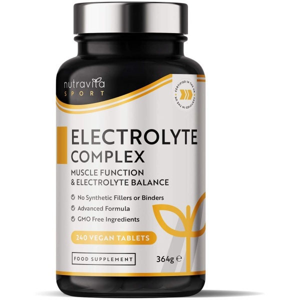 Nutravita Electrolyte Complex - High Strength Tablets with Added Magnesium, Potassium & Calcium - Muscle Function and Electrolyte Balance - 240 Vegan Tablets - No Synthetic Binders نيوترافيتا إلكتروليت المركب لحفظ توازن المعادن ولصحة وظائف العضلات 240 قرص نباتى