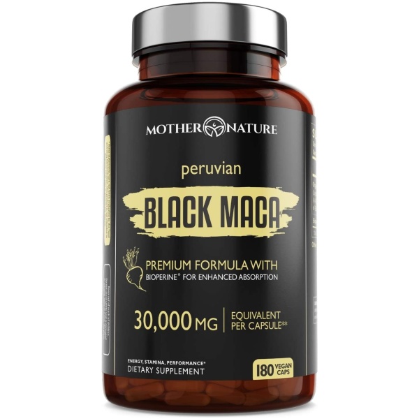 Mother Nature Organic Black Maca Root 30,000mg (180 Vegan Capsules)
