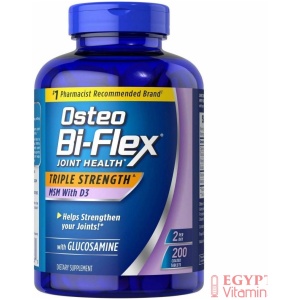 Osteo Bi-Flex Triple Stregnth Glucosmine 1500 Mg with MSM and Vitamin D3 1000 IU, 200 Tablets  اوسيتو بى_ فليكس (ثلاث أضعاف القوة) جلوكوزامين 1500 مجم مع فيتامين د3 ، 1,000 وحدة دولية ، لصحة المفاصل وتسهيل الحركة والمرونة ، 200 حباية