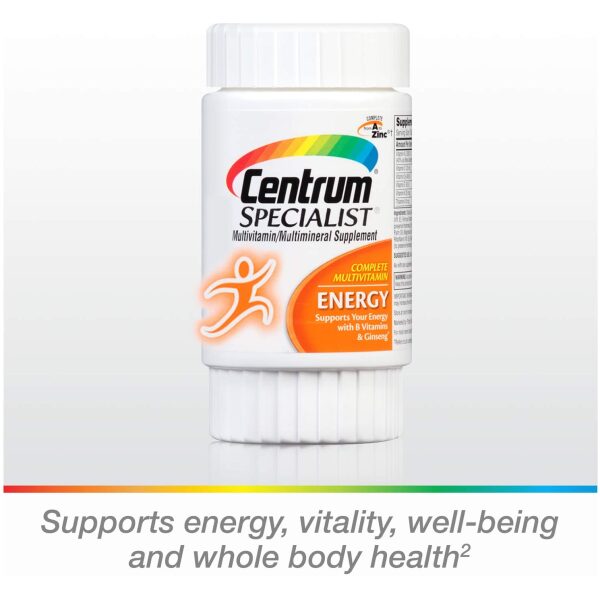Centrum Specialist Energy Complete Multivitamin / Multimineral Supplement - 60 Tablets  سنتروم الطاقة المتخصصة ، فيتامينات و معادن متعددة لزيادة إنتاج الطاقة ، 60 حبايه - Image 11