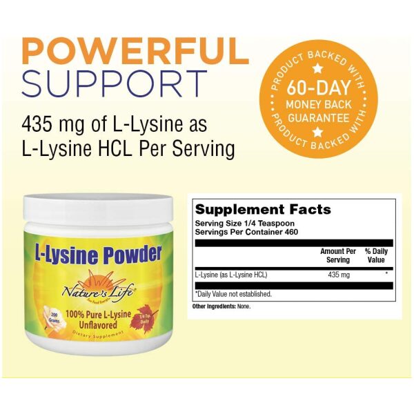 Nature's Life L-Lysine Powder 460 Servings - Image 4