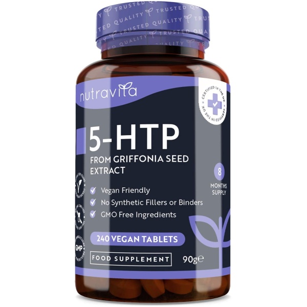 Nutravita 5HTP 400mg Griffonia Seed Extract – 240 Vegan Tablets Maximum Strength 5-HTPمستخلص من بذور الجريفونيا 400 مجم ، 240حباية نباتية