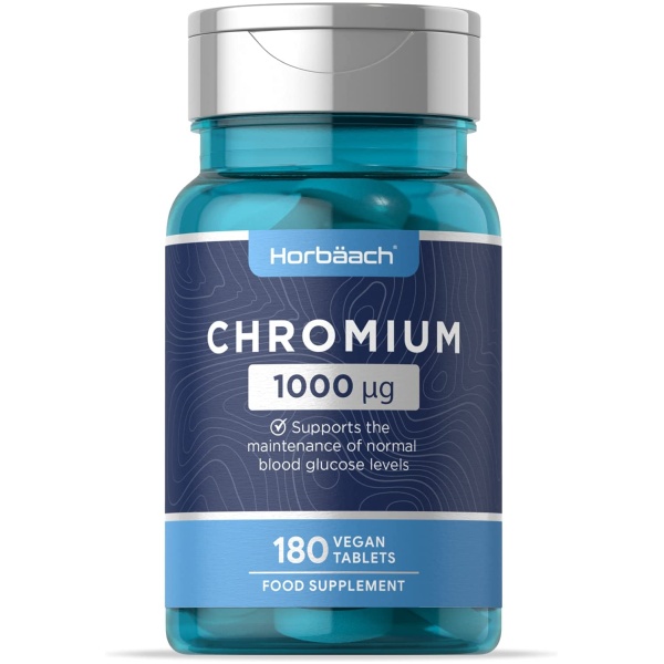 Chromium Picolinate 1,000mcg | 180 Vegan Tablets | Maintenance of Normal Blood Sugar Levels & Macronutrient Metabolism | 6 - Months Supply | No Artificial Preservatives