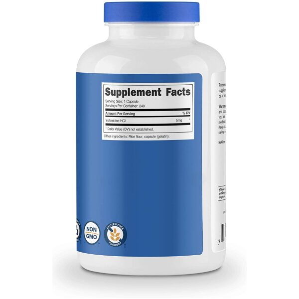 Nutricost Yohimbine HCl 5mg, 240 Capsules Extra Strength - Gluten Free, Non-GMO نيوتراكوست يوهمبين  5 مجم ، 240 كبسولة ، عالية التركيز - Image 8