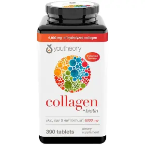 Youtheory Collagen I, II and III Advanced with Vitamin C, 390 Count  الكولاجين 1،2،3 مع فيتامين ج _ 390 حباية