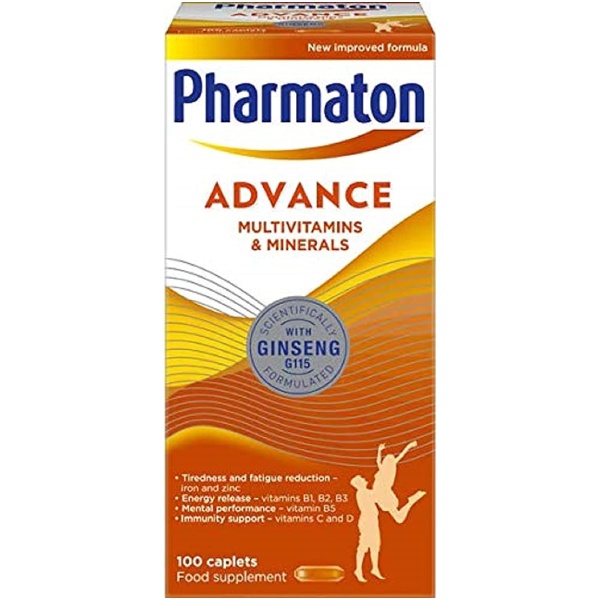 Pharmaton Advance Multivitamin and Mineral Capsules, 100 Capsules فارماتون ادفانس فيتامينات ومعادن متعددة 100 كبسولة
