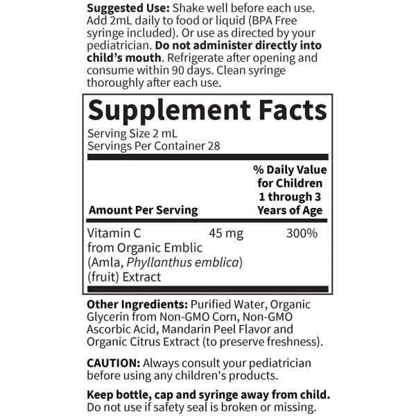 Garden of Life Baby Vitamin C Drops for Infants and Toddlers, Organic Liquid Vitamin C Immune Support <br/>قطرات فيتامين ج للأطفال من جاردن أوف لايف للرضع والأطفال الصغار، لدعم المناعة - Image 4