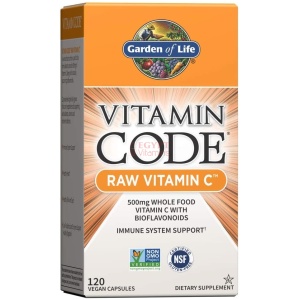 Garden of Life Vitamin C - Vitamin Code Raw C Vitamin Whole Food Supplement, Vegan, 120 Capsules <br/>جاردن اوف لايف ، فيتامين ج الخام ، 120 كبسولة نباتية