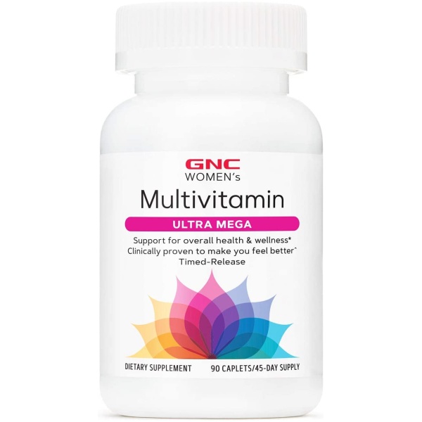 GNC Ultra Mega Multivitamin for Women, 90 Capsules, Supports General Health and Well-being in Women الترا ميجا فيتامينات متعددة لتحسين الصحة العامة للنساء ، 90 كبسولة