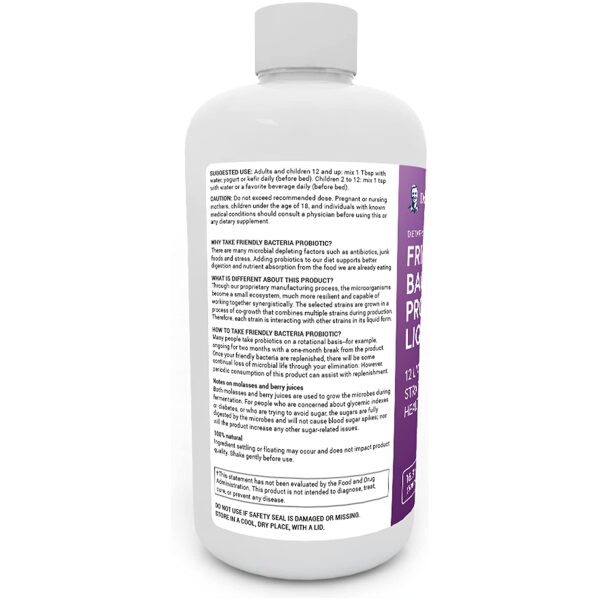 Dr. Berg's Friendly Probiotic Liquid Supplement Drink -1 Month Supply <br/>  دكتور بيرج مزيج من البروبيوتيك السائل،12سلالة من البروبيوتيك، كمية تكفي لمدة شهر كامل - Image 7