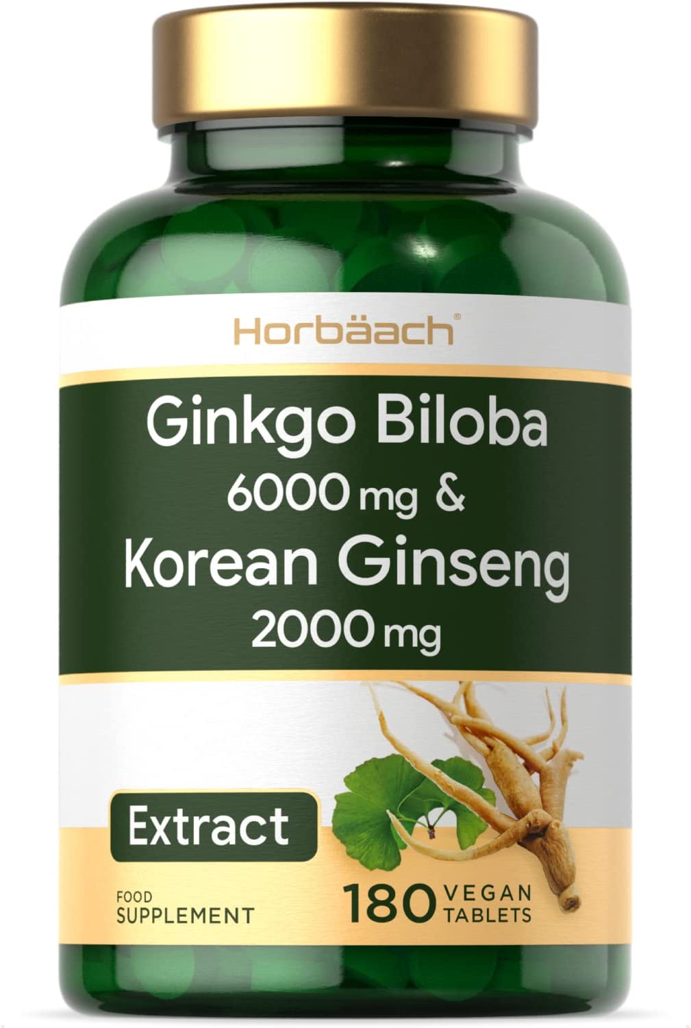 rainbow grup Ginkgo Biloba 6000mg & Korean Ginseng 3000mg with Gotu Kola ...