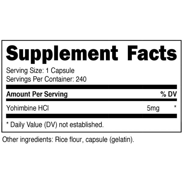 Nutricost Yohimbine HCl 5mg, 240 Capsules Extra Strength - Gluten Free, Non-GMO نيوتراكوست يوهمبين  5 مجم ، 240 كبسولة ، عالية التركيز - Image 7
