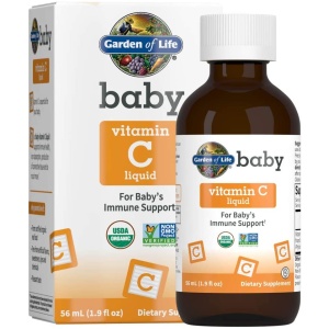 Garden of Life Baby Vitamin C Drops for Infants and Toddlers, Organic Liquid Vitamin C Immune Support <br/>قطرات فيتامين ج للأطفال من جاردن أوف لايف للرضع والأطفال الصغار، لدعم المناعة
