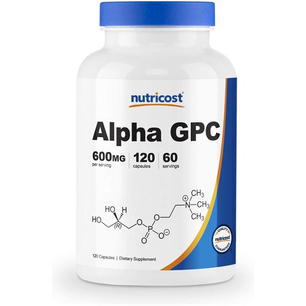 Nutricost Alpha GPC 300mg, 120 Vegetarian Capsules - Non-GMO and Gluten Free, 600mg per Serving الجليسروفوسفوكولين النباتى والغنى بالكولين ، 600 مجم للجرعة ، 120 كبسولة نباتية - Image 4