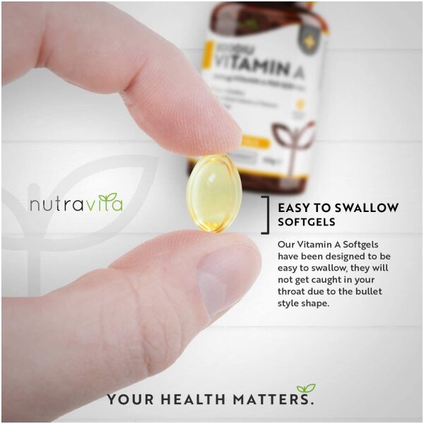 Nutravita Vitamin A 8000IU – Maintenance of The Immune System, Normal Vision and Skin – 2400 μg of Vitamin A per Softgel Capsule – 365 Softgel Capsules  نيوترافيتا فيتامين ا 8000 وحده دوليه ، لصحة الجهاز المناعى والرؤية والجلد، 365 كبسولة - Image 8