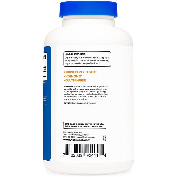Nutricost D-Aspartic Acid (DAA) Capsules 3000mg Per Serving (180 Capsules) - Image 5