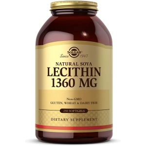 Solgar Lecithin 1360mg, 250 Softgels - Supports Overall Health - Natural Soya Lecithin - Source of Choline & Essential Fat Linoleic Acid - Gluten Free, Dairy Free - 250 Servings  الليسيثين من الصويا الطبيعية 1360 مجم ، لتحسين الصحة العامة للجسم و مصدر طبيعى للكولين وحمض اللينوليك _ 250 سوفت جيل
