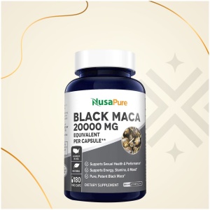 Nusapure Black Maca Root 20000mg 180 Veggie Capsules